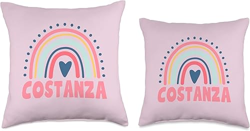 Miniatura 3 de Idea Regalo Personalizzata con Nome Gifts Idea Costanza Name Custom Woman Myth Legend Pink Birthday Party Throw Pillow, 18x18, Multicolor