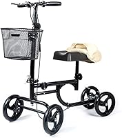Vista 1 de BodyMed Knee Walker for Leg and Foot Injuries with Dual Brakes, Metal Basket & Knee Pad Cover Collapsible and Adjustable Knee Scooter, Broken Leg