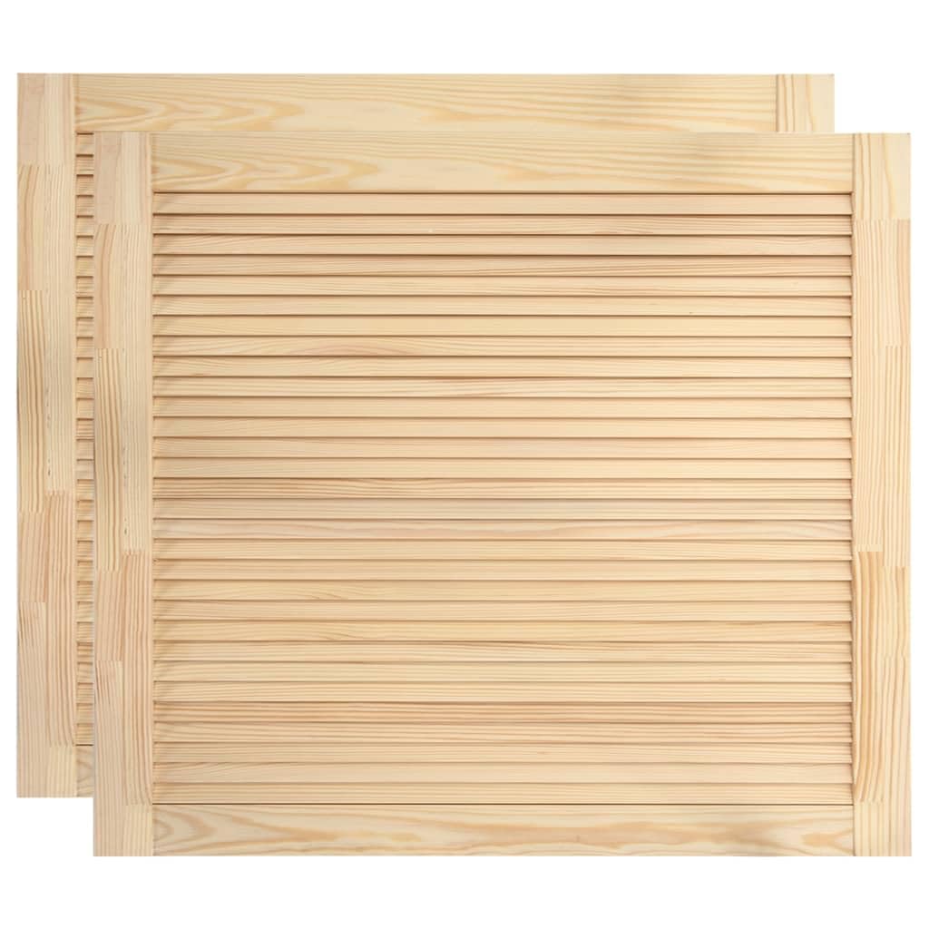 Bussandri Exclusive - Lamellentüren 2 Stk. Massivholz Kiefer 39,5x49,4 cm