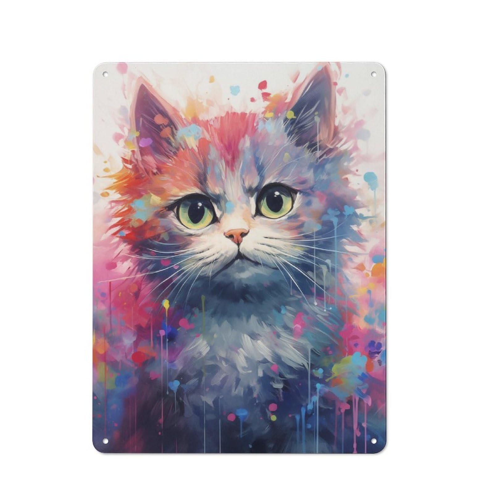 Junmoney Kitty No6 Rustic Metal Sign 40X30cm For Kitchen Or Home Bar, Gift For Kitchen Decor Lovers During The Christmas Season