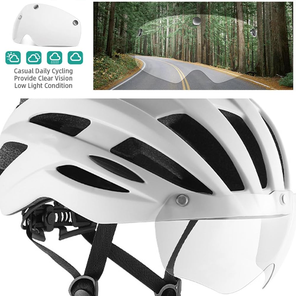 Cerioll Lunettes Magnétiques, Visière De Lunettes De Casque De Vélo Magnétique Détachable, Coupe-vent pour Casque de vélo Sport Sécurité Vélo(Le pôle est Négatif)