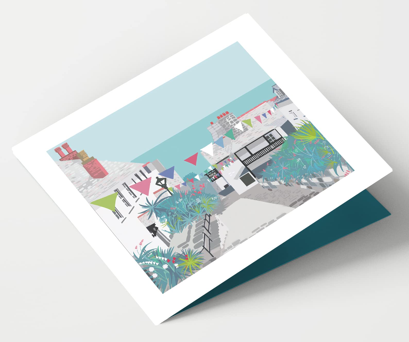 Cornwall Iconic landmark greeting cards- Cornish - blank by Betty Boyns Designs (Clovelly New Inn)