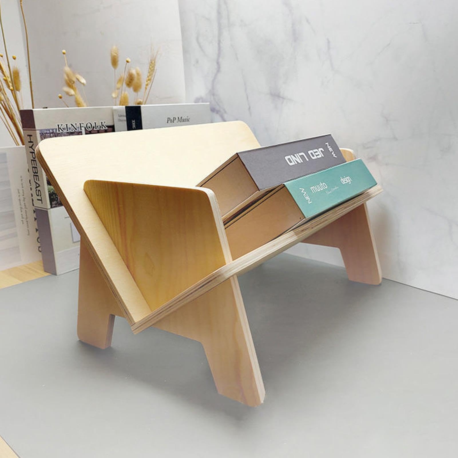 Libreria da tavolo in legno Compact Book nizer per scrivania Piccola libreria per libri CD Accessori da scrivania Soluzione salvaspazio per soggiorno camera da letto