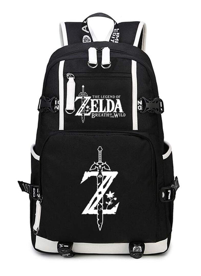 The Legend of Zelda Game Backpack Rucksack Laptop Book Bag Casual Dayback Black-6