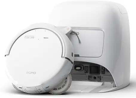 DJI ROMO S Robot Aspirateur Laveur, 25 000 Pa, deux bras robotiques, 200 jours sans maintenance, lavage et séchage auto des tampons de serpillière