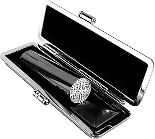 はんこ 実印 認印 銀行印 チタン印鑑 名前 判子 ハンコ 印鑑1本セット【鏡面・ブラックチタン 10.5-18.0mm ケース付】プレゼント ギフト おしゃれ オーダー 卒業記念品 使いやすい (16.5mm)