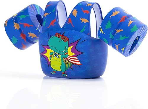 REALIKE Chaleco de natación para niños pequeños, flotadores, ayudas de natación con arnés de hombro, alas de brazo para niñosbebésbebé, playa,