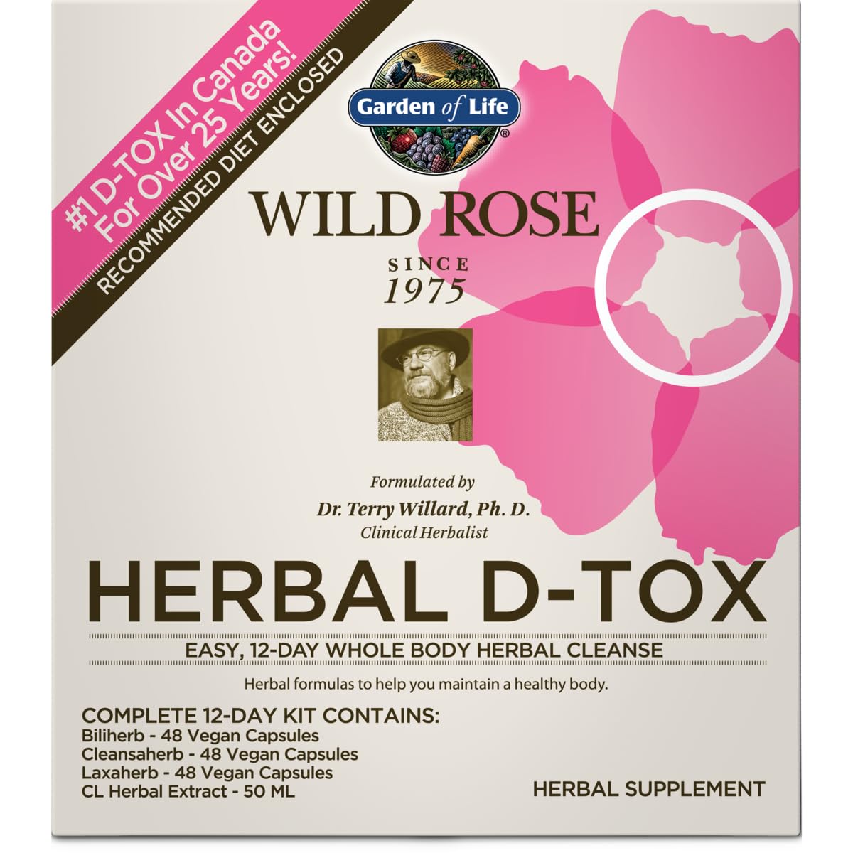 Garden of Life Detox Cleanse Wild Rose 12 Day Colon and Whole Body Herbal Cleanse Kit for Women and Men, Capsules and Liquid for Detox and Overall Health, Vegan Gluten Free Herbal D-Tox Cleanser