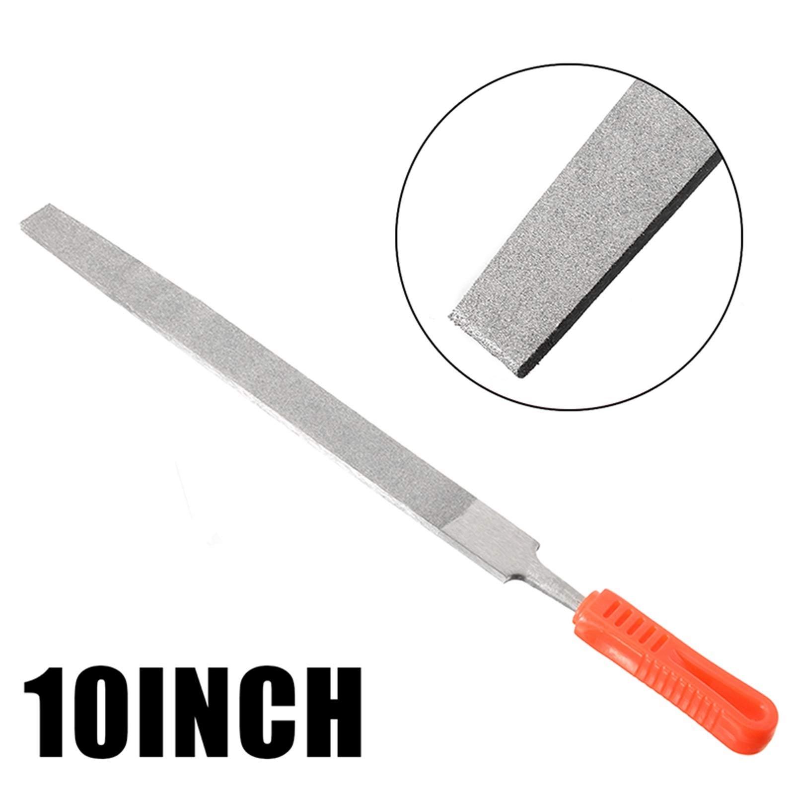 Limas de metal for acero, herramientas mecánicas, lima de escofina de metal, lima de 10 '', 250 mm, aleación de grano 120, lima plana recubierta de diamante, limas largas de piedra for herramientas ma