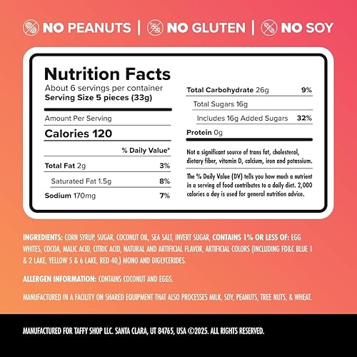 Miniatura 10 de Taffy Shop Caramelos de agua salada "Favorites Mix", varios sabores a granel de caramelo salado, bolsa temática única de 25 piezas de dulces gourmet