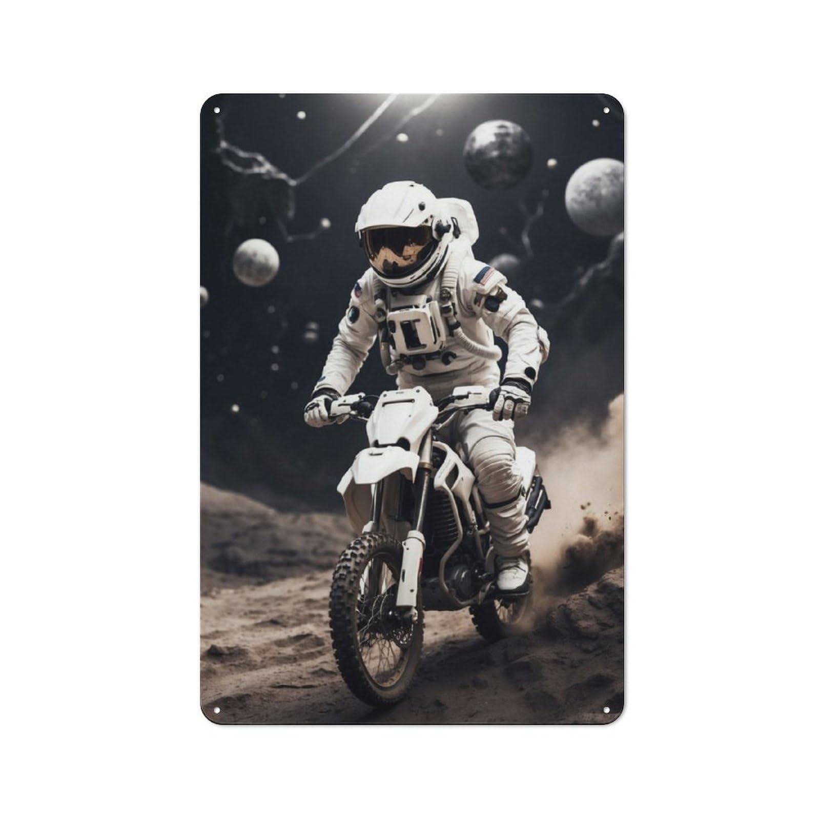 Junmoney Playing Motocross Vintage Tin Sign 30X20cm Featuring For Workshop Wall, Gift For Metal Sign Collectors During The Christmas Season