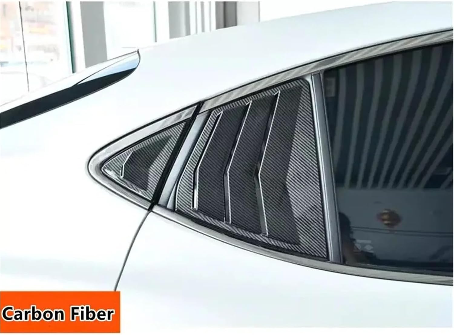 Car Rear Louver Window Side Shutter Cover Trim Sticker Vent Scoop ABS Carbon Fiber Compatible with Toyota Camry Sedan 2024(Carbon)