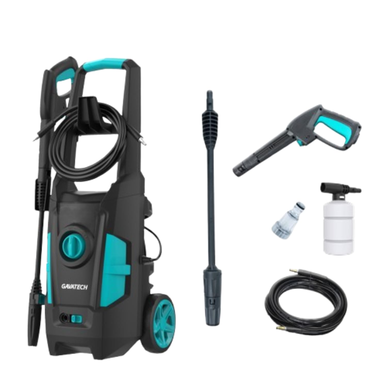 Hidrolimpiadora Alta Presión 1800W, 150 Bar, 390 l/h, Manguera 5 m, con Depósito de Detergente