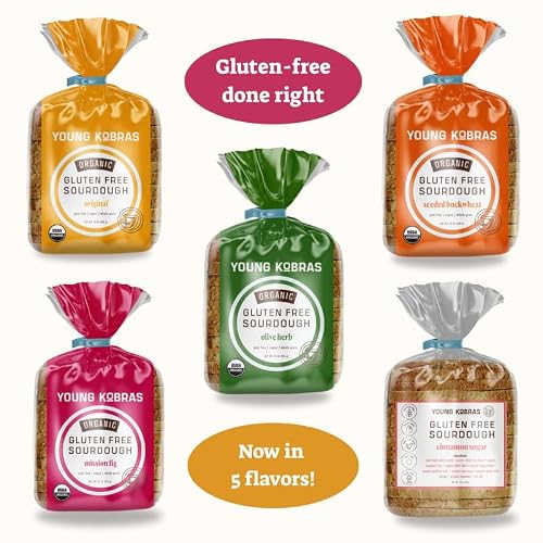 Young Kobras Organic, Gluten-Free Seeded Buckwheat Sourdough Bread 22oz (2-pack) - Allergen Friendly, Vegan, Gum-Free, Simple Ingredients & Made Fresh to Order