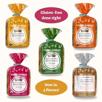 Young Kobras Organic, Gluten-Free Fig Sourdough Bread 22oz (2-pack) - Allergen Friendly, Vegan, Gum-Free, Simple Ingredients & Made Fresh to Order