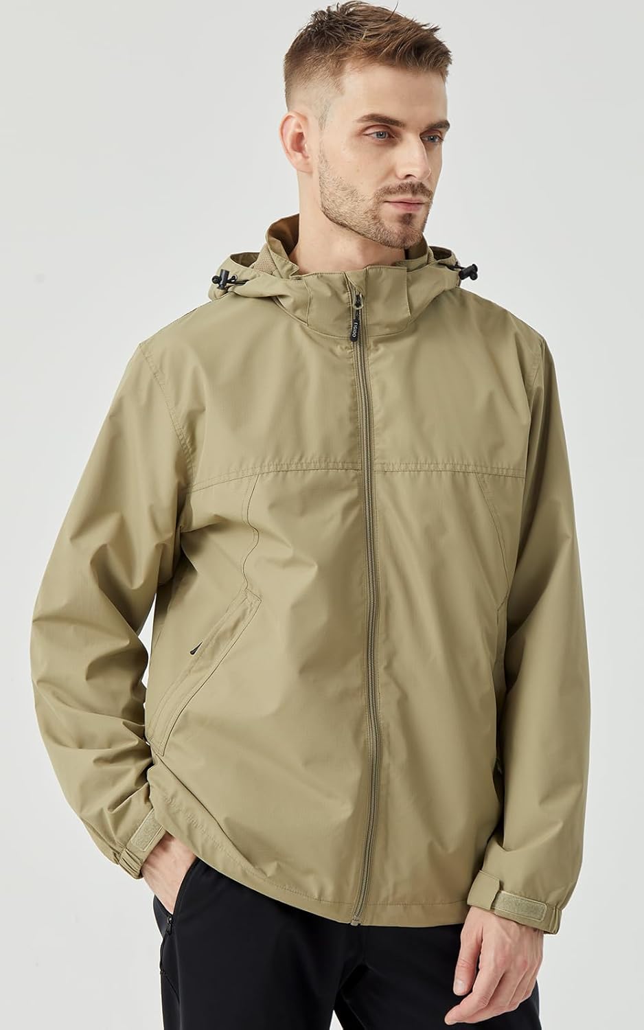 Men's Lightweight Hooded Jacket Waterproof Windbreaker Raincoat Shell Jacket for Outdoor Hiking Traval - Image 7