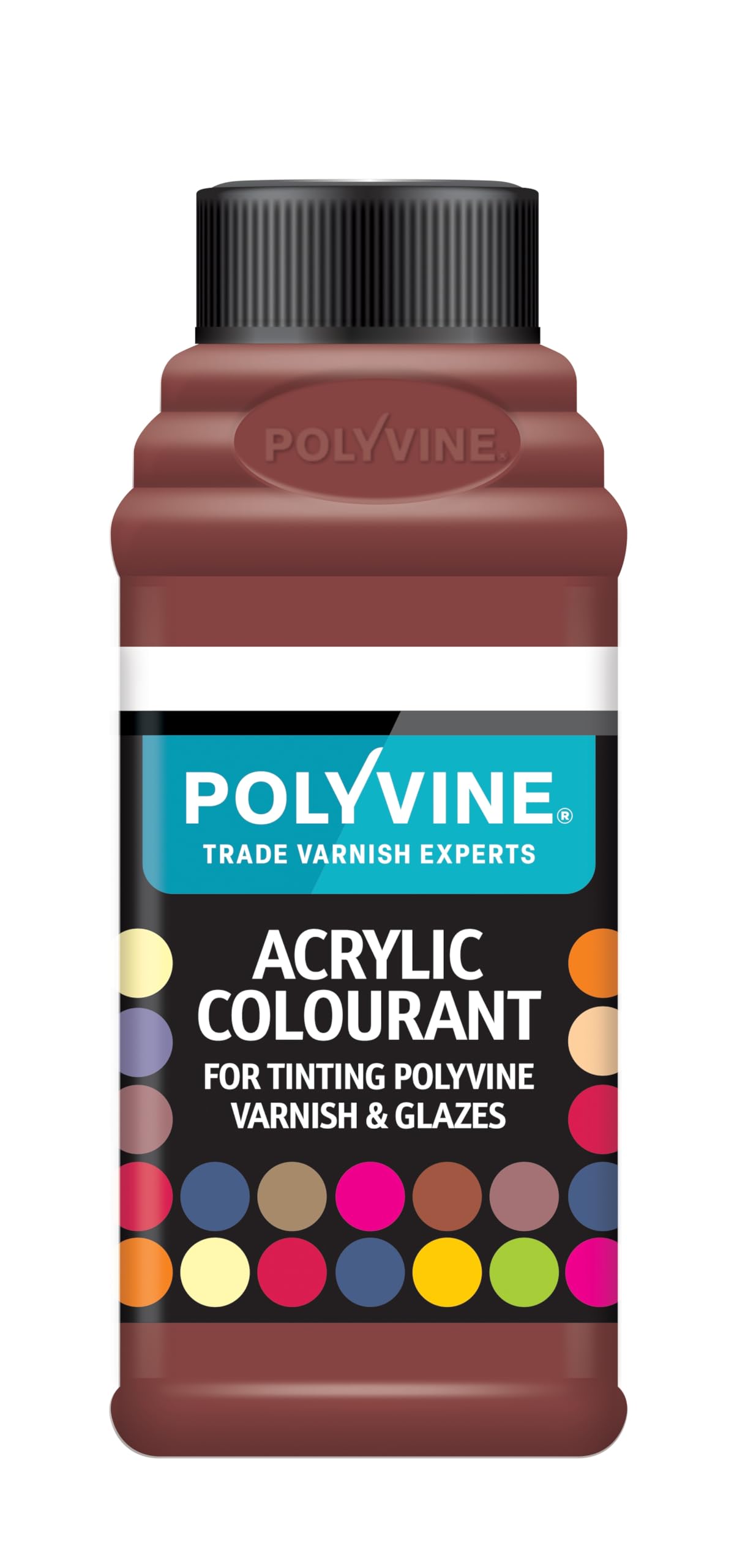 Polyvine for Tinting Water Based Products - Easy Blend, Dense Liquid Pigment Colour Additive for Paint, Varnish, Filler, Grout, Cement, Emulsion, Masonry Paint & More - Mahogany, 50g