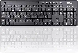 Teclado Usb Multimidia Office com Suporte para Smartphone Preto Ergonômico Casa Buritis
