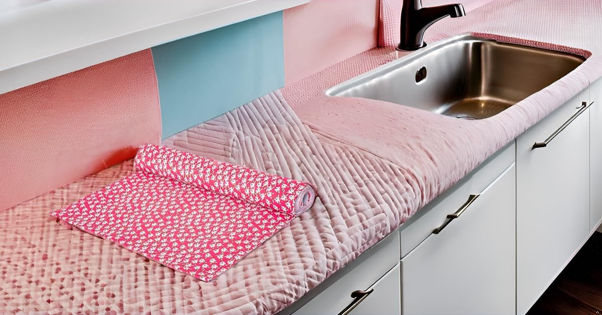 Agroha 100% Water Proof Flower Design Printed Wardrobe Kitchen Drawer Shelf Mat | Cabinet Shelf Mat | Flower Design with PVC Material (Pink Little Flower, 3 Mtr) 3