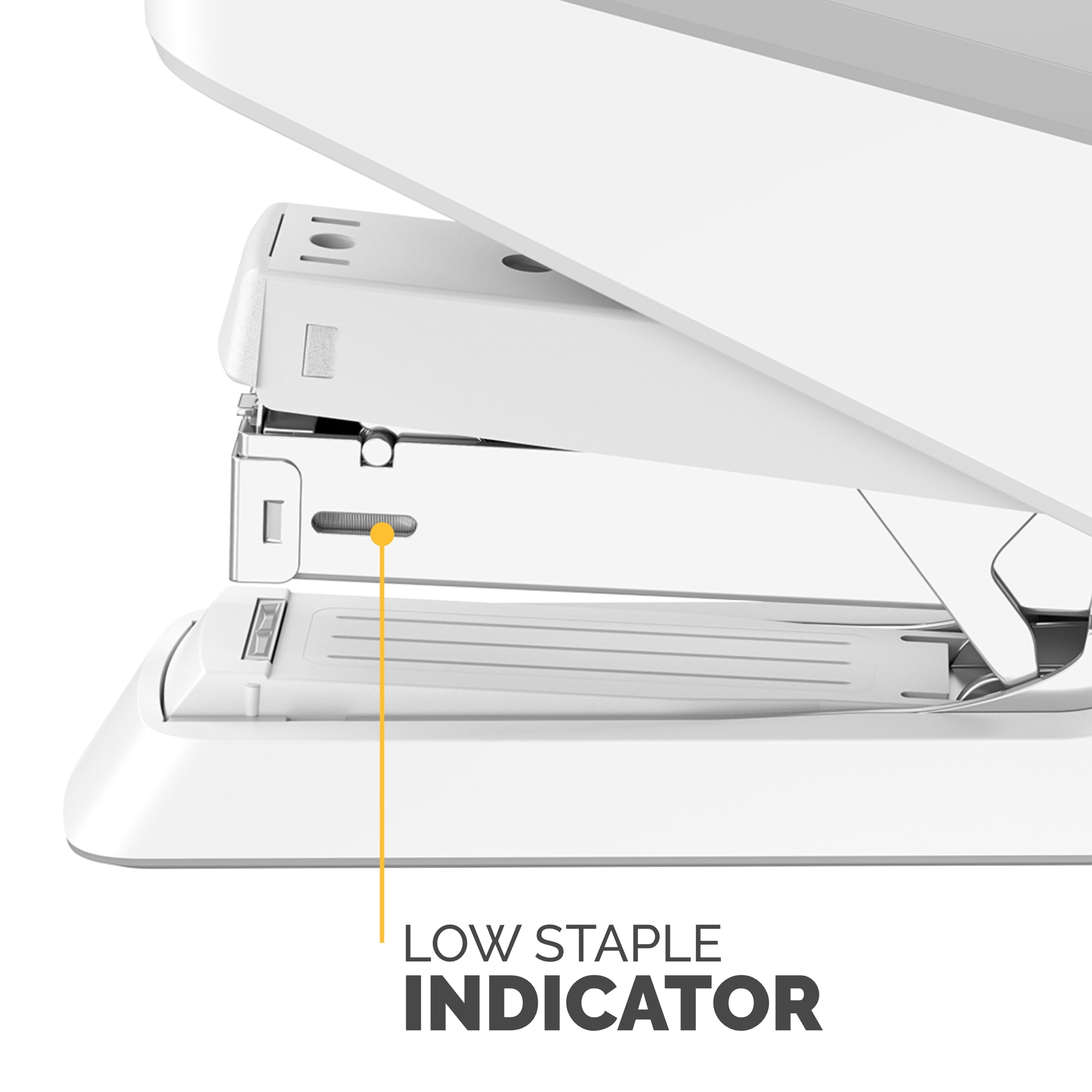 Fellowes LX870 EasyPress - Cucitrice da ufficio, a striscia intera, senza sforzo, one-touch, per classe, casa e ufficio, contiene striscia completa di punti metallici, capacità 40 fogli, bianco