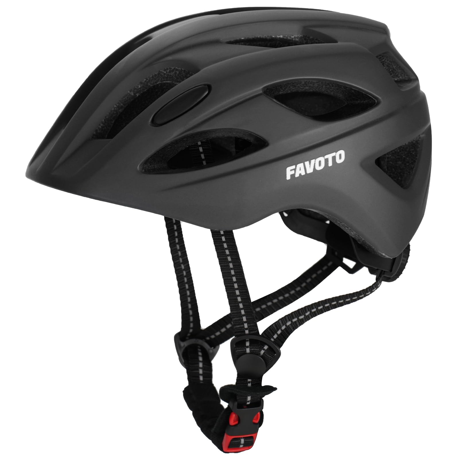 Favoto Kids Toddler Bike Helmet - Children Cycling Helmet Breathable Black Adjustable Helmet for Boys and Girls Size XS(18.1"-18.9")