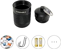 Vista 5 de Organizador portátil de píldoras, mini pastillero de aleación de aluminio, impermeable, almacén de píldoras con llavero para deportes al aire libre