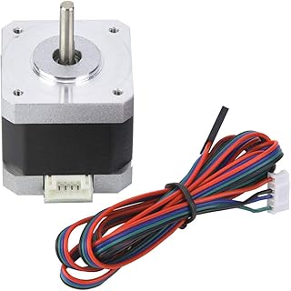 Nema 17 Bipolar Stepper Motor 1.8° 420mN.m/60oz.in with Connecting Cable for CNC 3D Printer, Stepper Motor DC2.4V 1.5A