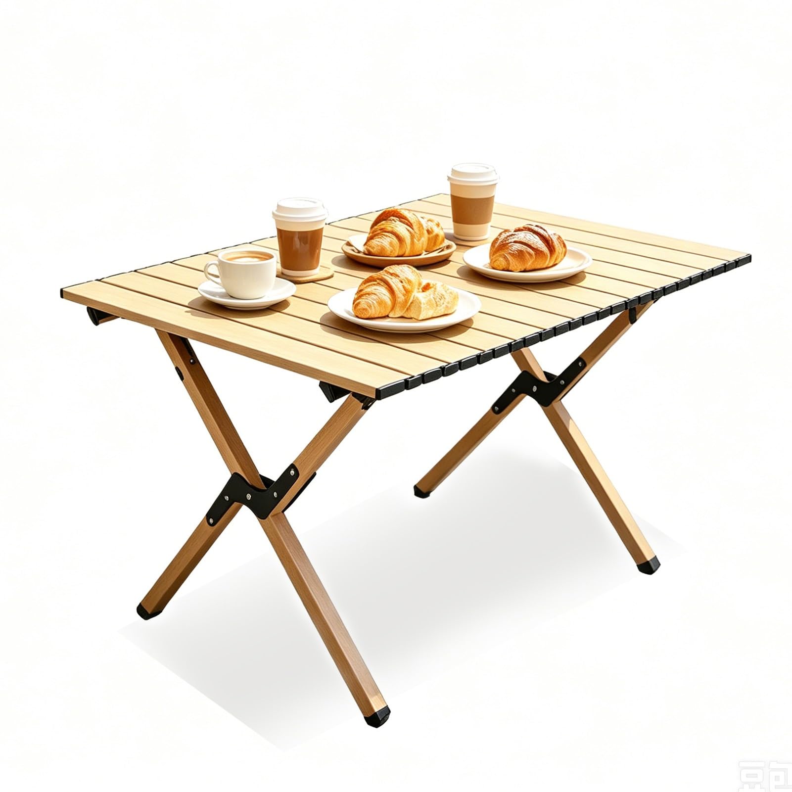 Table de petit-déjeuner basse et pliante pour matins paisibles en camping
