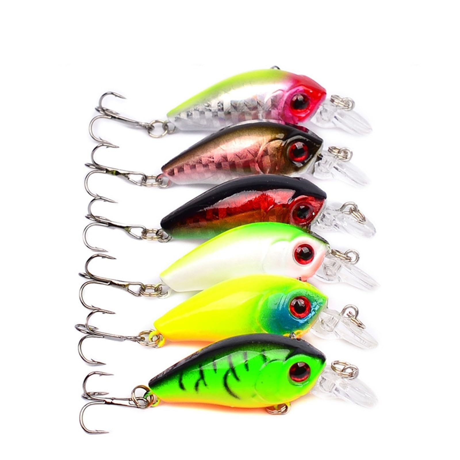 Przynęty wędkarskie, 3D Eyes Miękka przynęta wędka Mieszane kolory zestaw przynęt wędkarskich Minnow zestaw przynęt Wobbler Crankbaits kotwiczki sprzęt wędkarski sztuczny plastik twardy zestaw przynęt