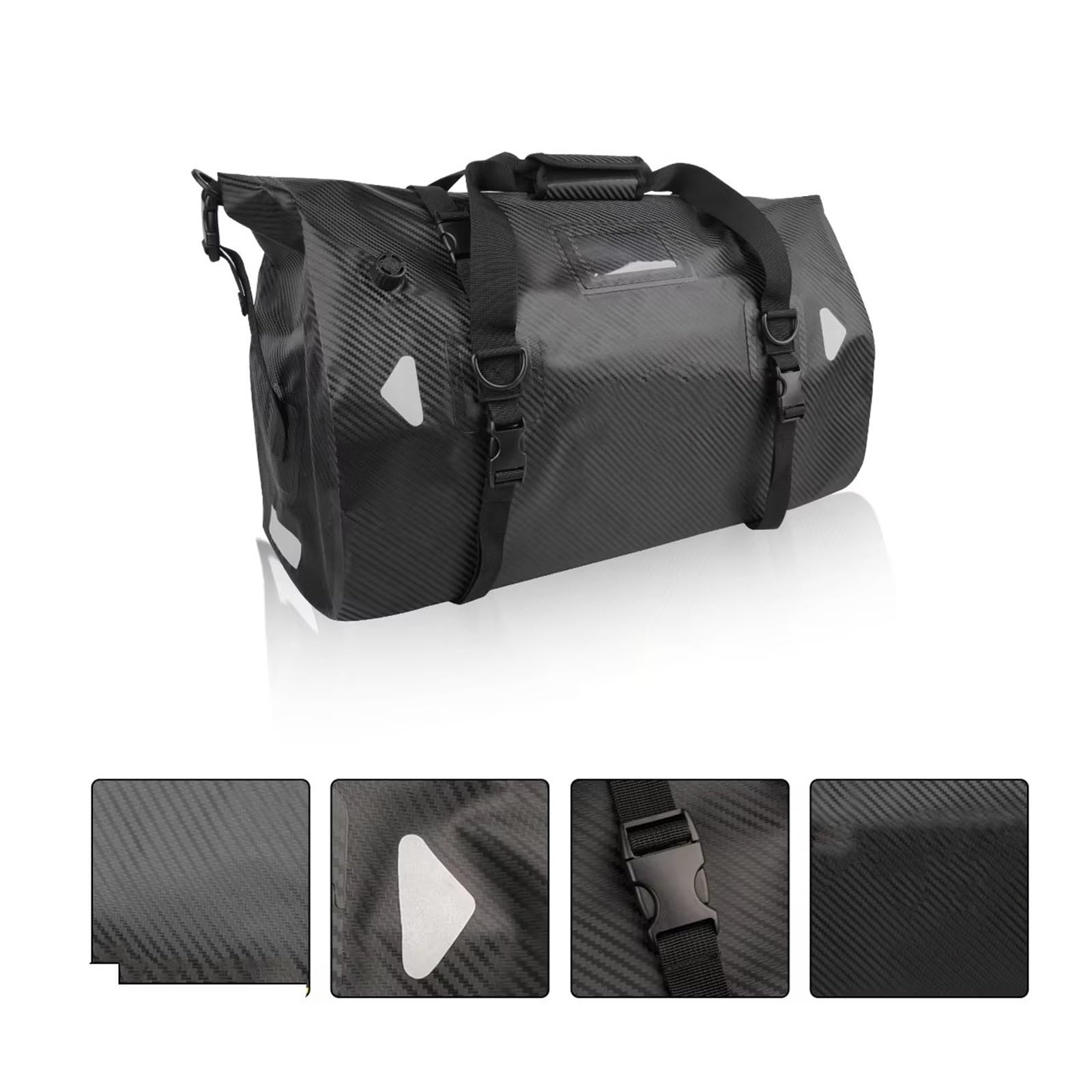 Borsa Bagagli Borsa Impermeabile Moto 50 Litri Coda Riflettente Campeggio Canottaggio Equitazione Pesca Bagagli All'aperto