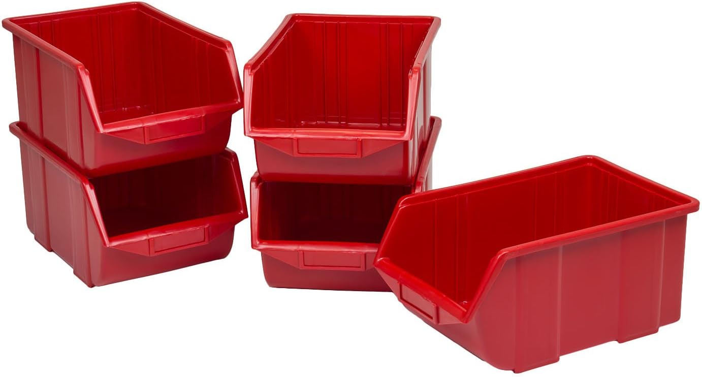 Set of 10 red large ECO-Box storage bin 35 x 22 x 16.5 cm, size 3