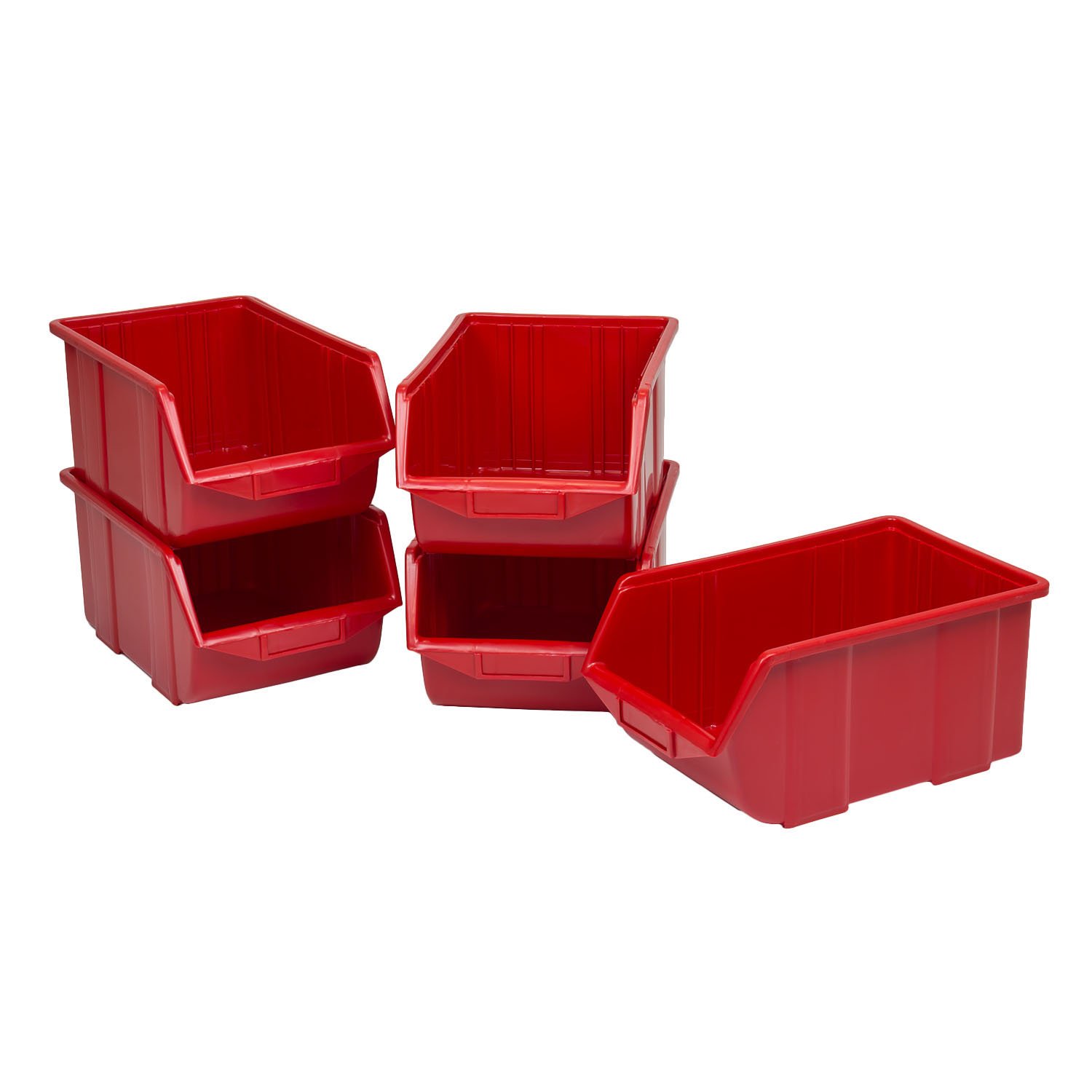 Set of 10 red large ECO-Box storage bin 35 x 22 x 16.5 cm, size 3