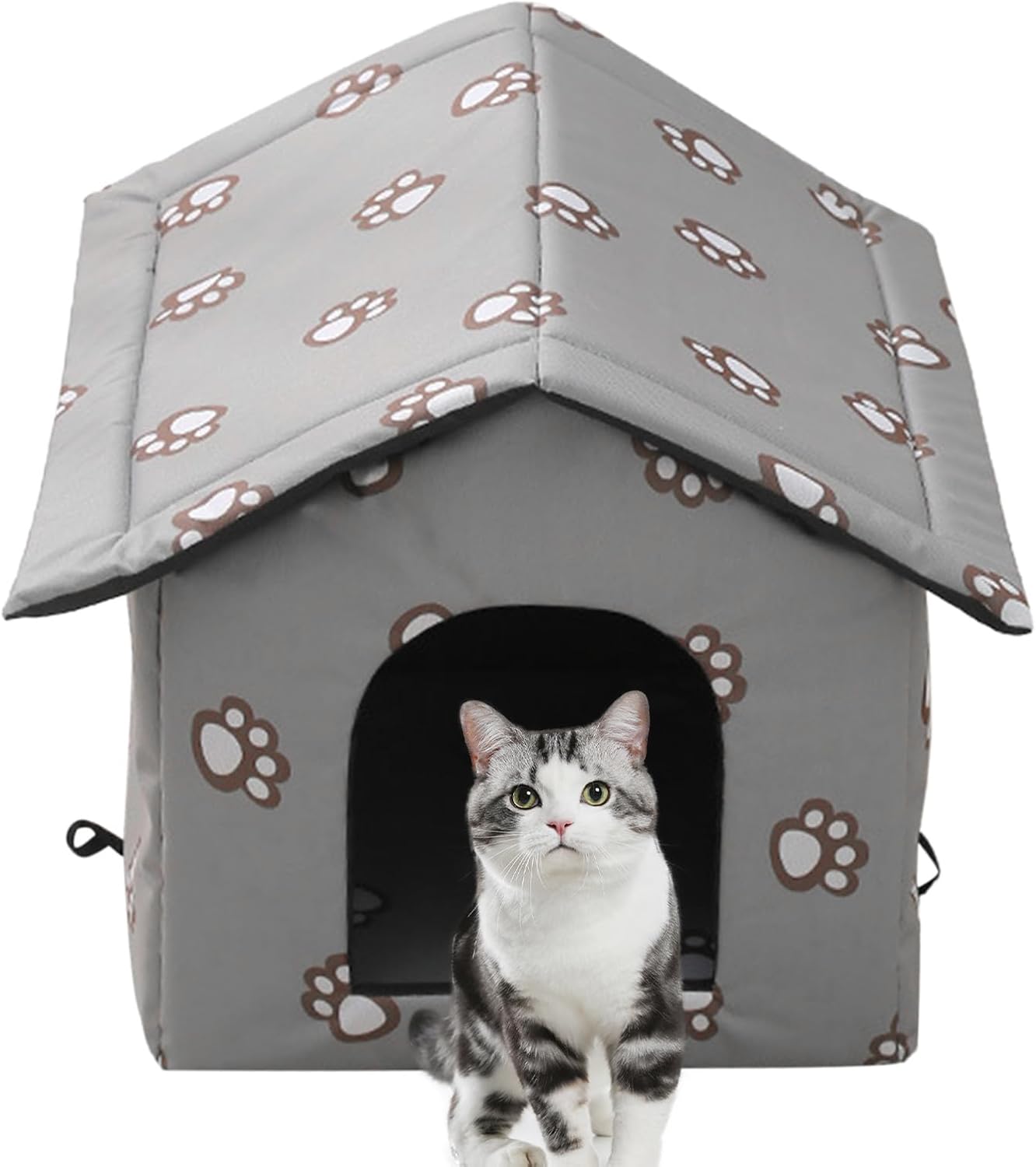 Insulated Cat House, Heated Cat House for Outside, Outdoor