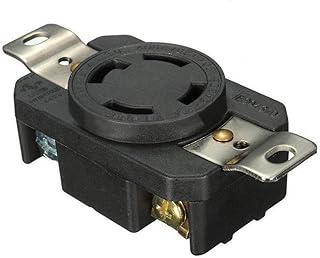 NEMA L14-30R Flush Mounting Locking Receptacle Connector Socket,30A 125V/250V Industrial Grade Grounding Generator Receptacle,2 Pole-4 Wire (NEMA L14-30R)