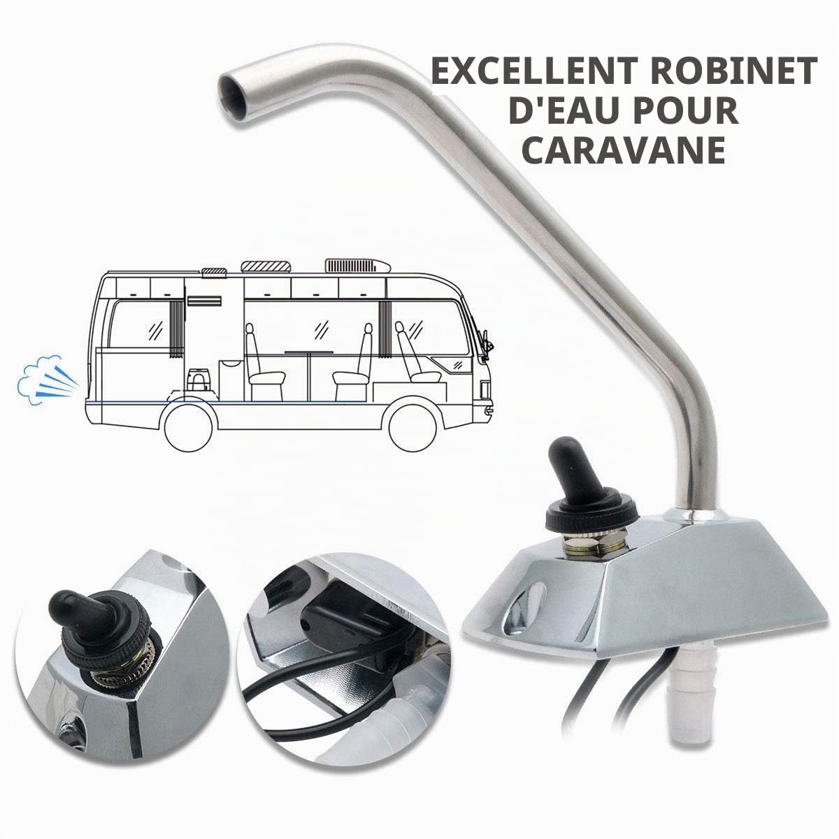 Pompe à eau pour véhicule récréatif, DC 12 V 35 PSI haute pression, pompe à membrane à eau auto-amorçante pour camping-car, bateau marin