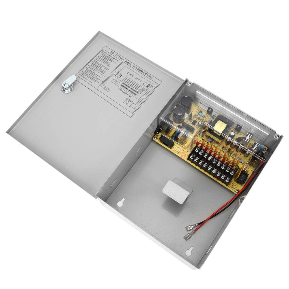 Caja de Fuente de alimentación de Control de Acceso de 12V 10A, Caja de batería de Respaldo UPS PWM con función de Apagado retardado, Caja de Interruptor de Fuente de alimentación