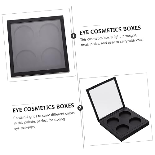 4-Compartment Eyeshadow Palette 5Pcs Magnetic Makeup Cases for Eye Cosmetics Plastic Cover for Easy Viewing for Makeup Artists and Beauty Enthusiasts