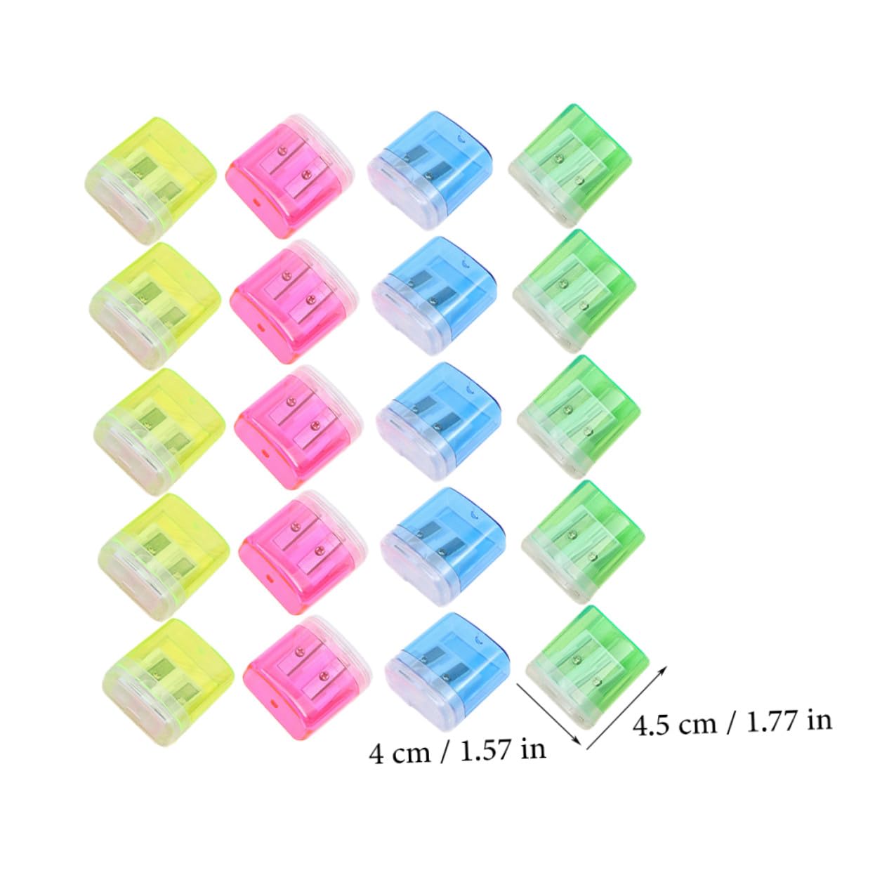 48 pezzi Temperamatite Manuale Doppia Foratura con Serbatoio Portatile in Giallo Blu Rosa Leggero e Resistente per Scuola