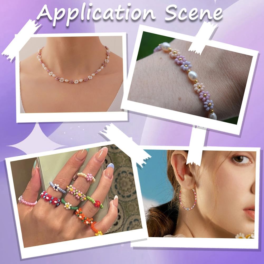 SUNNYCLUE 1 Box 80G 12/0 Mini Glass Seed Beads Opaque Round Seed Bead Glass 2mm Bracelet Seed Beads Pink Purple Spacer Loose Bead Small Glass Beads for Jewelry Making DIY Earrings Bracelets Necklace - Image 6