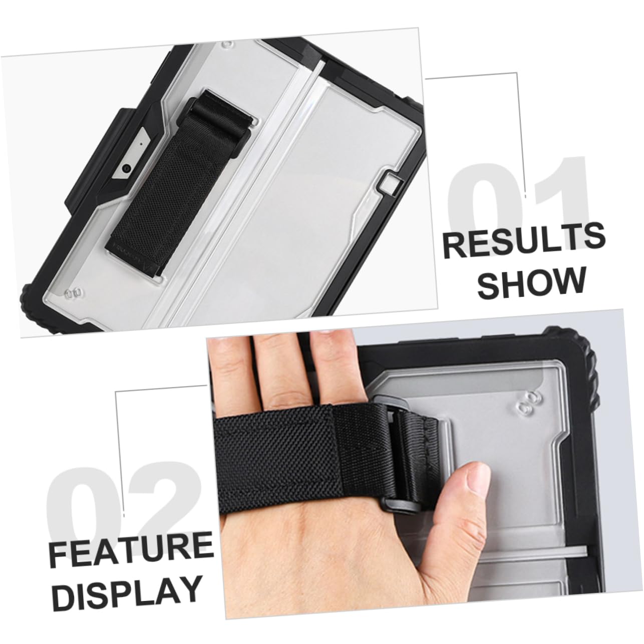 NUOBESTY Copertura Protettiva per Tablet Trasparente con Cinghia per Pro Resistente Urti e Facile Trasportare Design per Stilo e Accessori