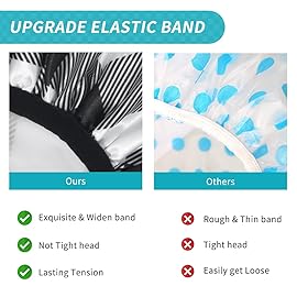 Aquior Shower Cap,4-Pack Large Shower Caps for Women Long Hair, Premium Soft Silky Satin Reusable Hair Cap For All Hair Lengths And Big Hairstyles