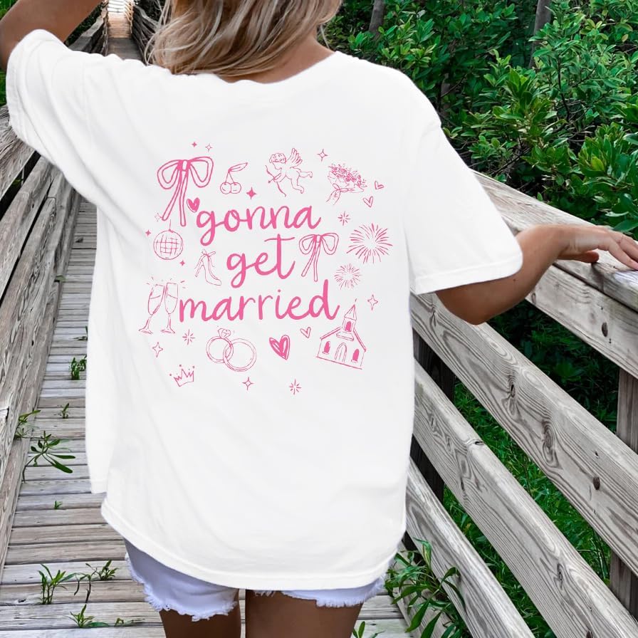 Going to The Chapel Shirt Bride to Be Tshirt Bride Engaged Tee Bachelorette Wedding Party Casual Short Sleeve Tops - Image 7