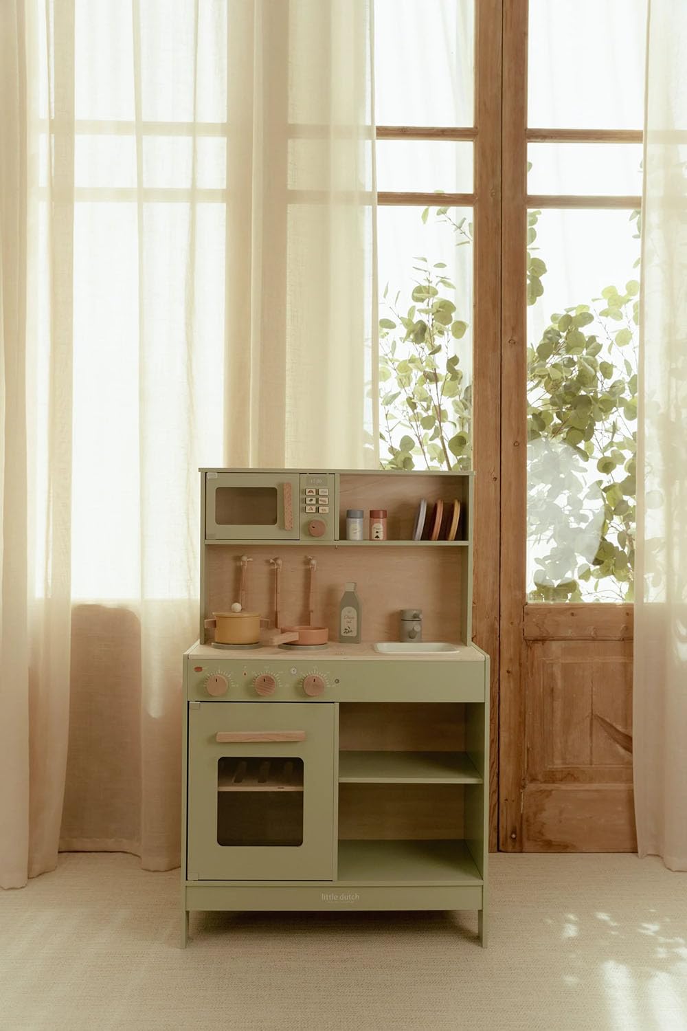 Little Dutch 2500 cocina infantil de madera con accesorios - verde