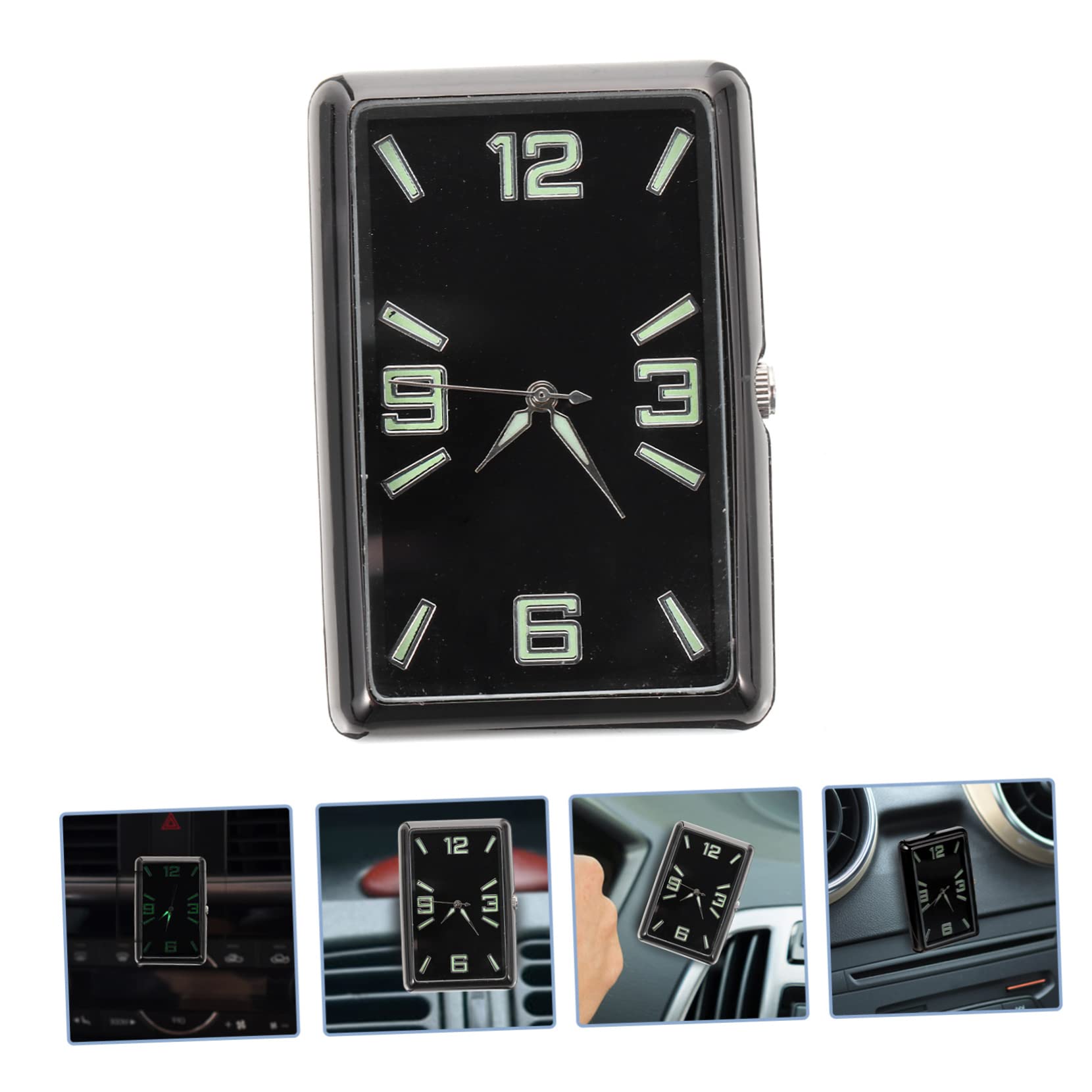 iplusmile 5piezas Reloj De Coche Analógico Decoración De Tablero Luminoso Reloj De Salpicadero Práctico Para Automóviles