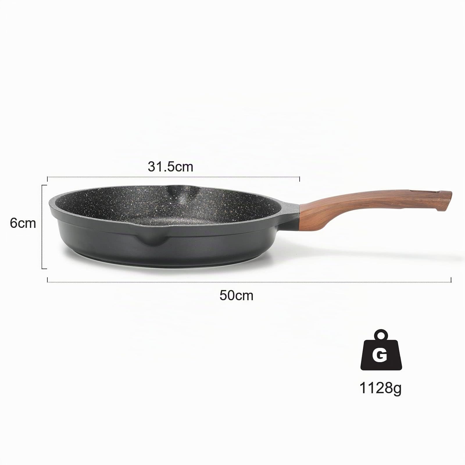 ZUOFENG Padella Antiaderente Induzione 28CM, Padelle Antiaderenti in Pietra Alluminio, Pentola Non Contiene PFOA, con Coperchio in Vetro Temperato