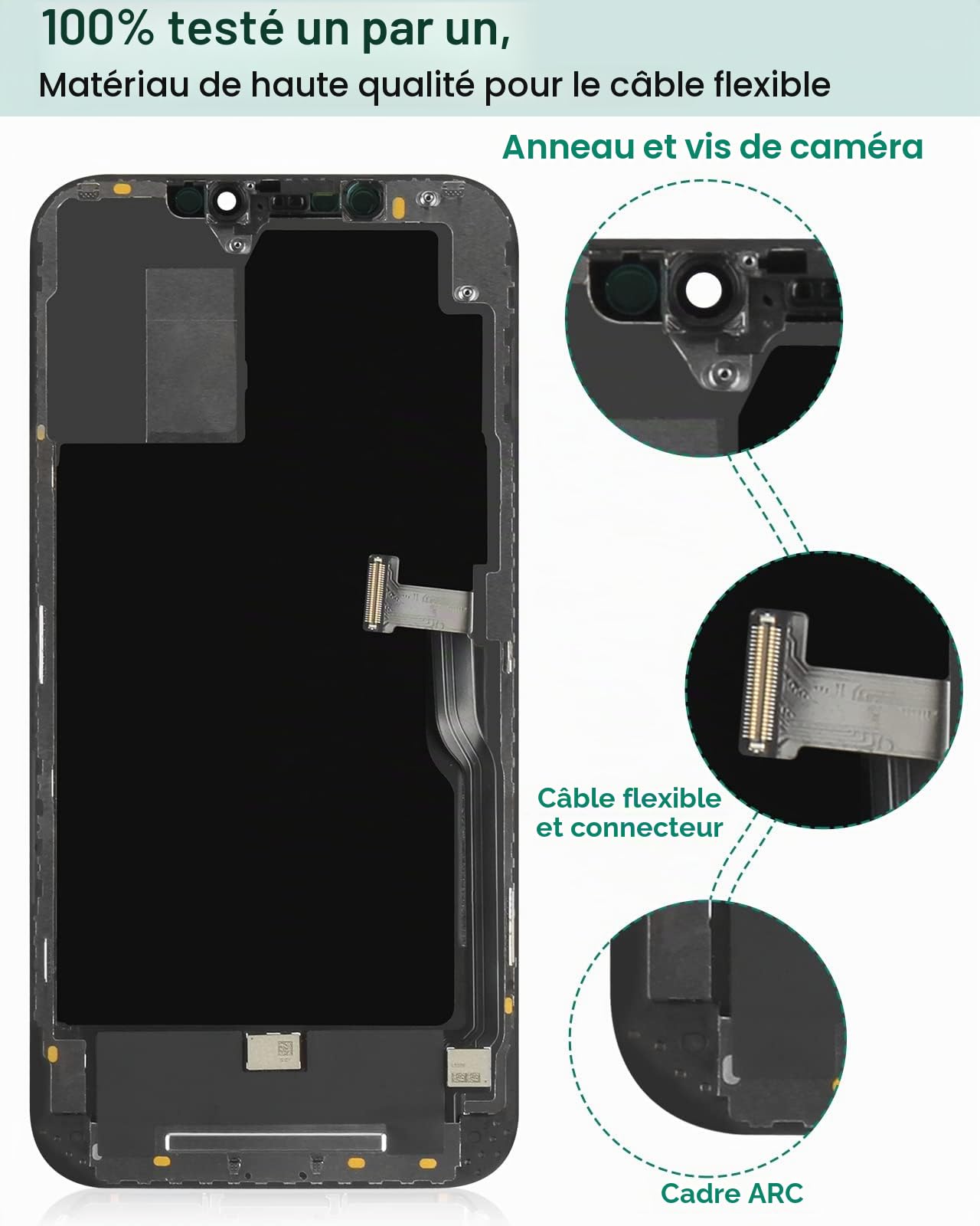pour Iphone 12 Pro Max LCD pour Iphone 12 Pro Max Écran De Remplacement De L'écran pour 12 Pro Max A2411 Kit De Pièces De Réparation D'assemblage De Numériseur D'écran Tactile 12 Pro Max (Noir)