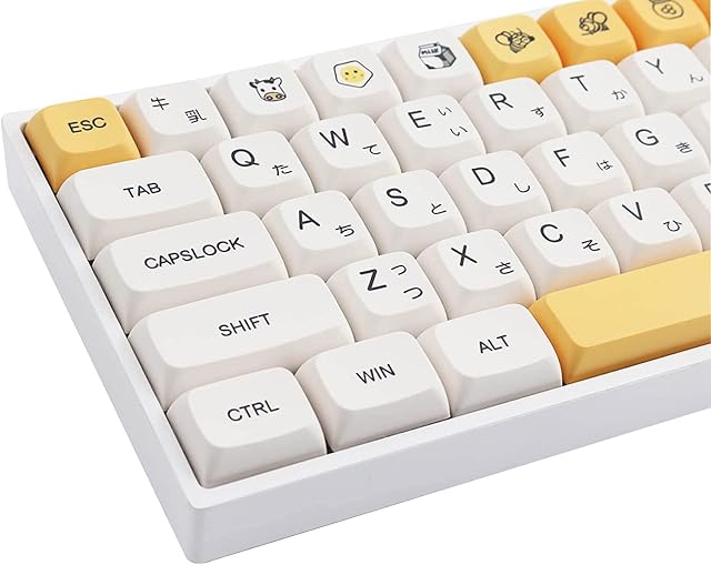 JakeTsai 137 klawiszy PBT Klawisze XDA Dye Sublimacja Keycap Miód Mleko Klawisze Cherry Profile Kompatybilne 61/64/68/75/84/87/96/104/108 klawiszy (japoński)
