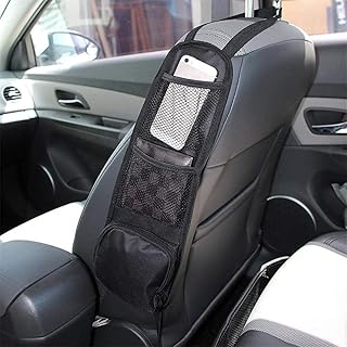 Car Organizer, Car Seat Storage Bag, Mobile Phone, Drinks Storage Bag, Mesh Rack, Side Storage Bag - Black - KaberTrade
