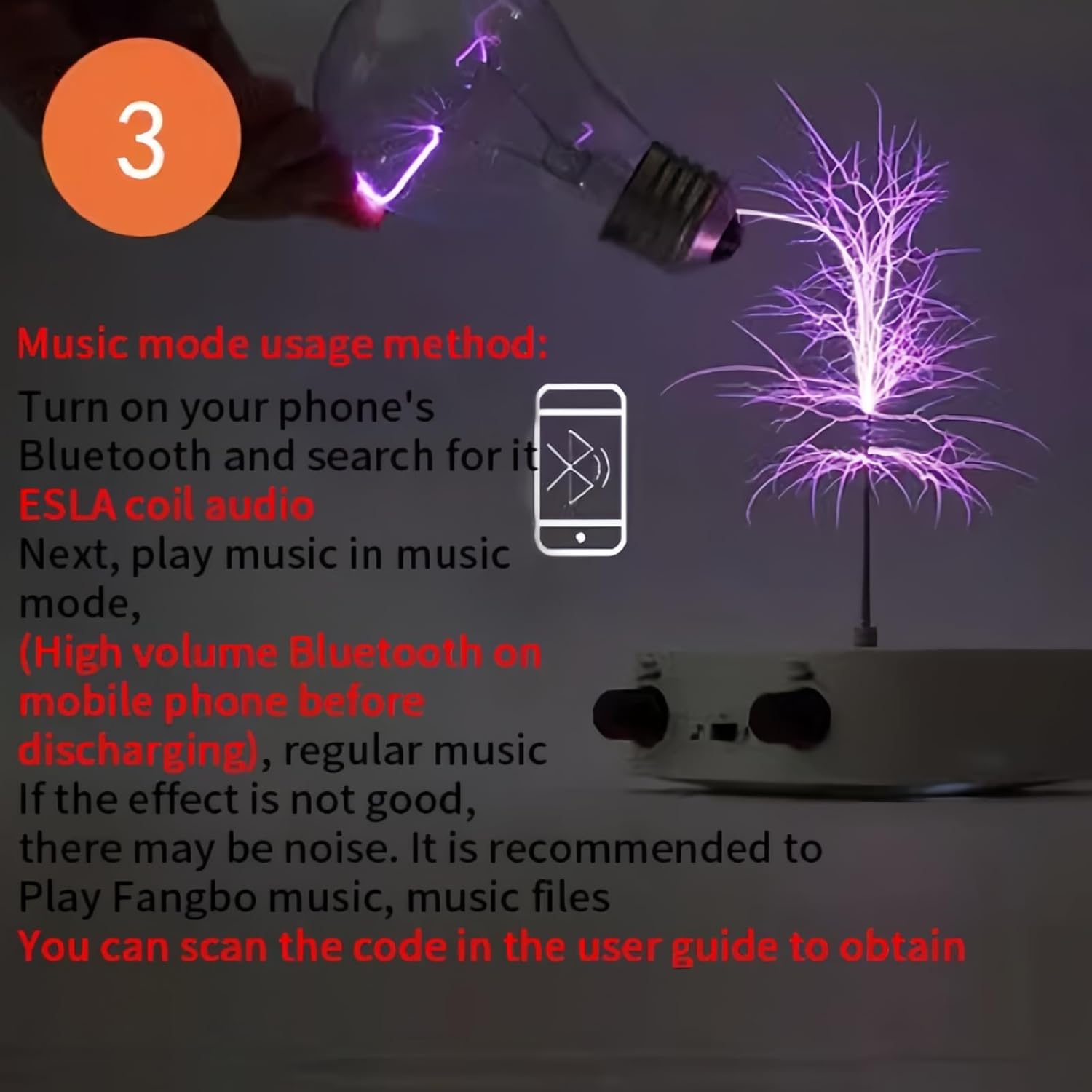 Bluetooth Music Tesla Coil Arc Plasma Coil Desktop Toy Science Education kit Mode Touchable Artificial Lightning Spark Gap Arc Generator Teaching Experiment Tool Teen boy Gifts