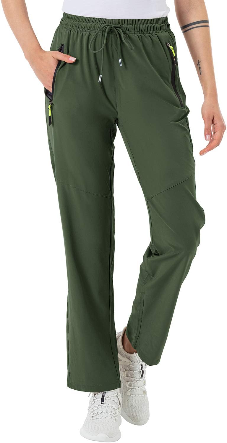 BGOWATU Women's Hiking Cargo Pants Quick Dry Lightweight Water Resistant Joggers Pants Zipper Pockets - Image 3